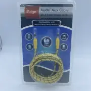 6' Auxiliary Cable, Aux Audio, 3.5mm Stereo Mini Plug for iPod, Yellow Cord
