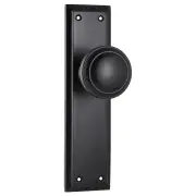 Milton Knob Latch Set, Matte Black