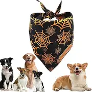 Halloween Pet Bandana, Layer Cat Bandana Collar - Triangle Scarf Dog Costume Bandana, Kitten Halloween Costumes Spider Web Printed Buniq