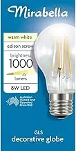 Mirabella A60 2700K Filament Edison Screw Cap Globe LED, 8W, Warm White