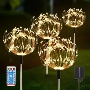 Solar Fireworks Lights 4 Pack Kit, 120LED Solar Garden Lights