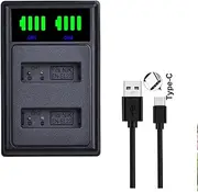 EN-EL23 ENEL23 USB-C Dual Battery Charger Type C Port for Nikon COOLPIX P900, P610, P600, B700, S810c Camera