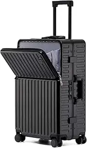 [sdneNest] Carry-on Suitcase Luggage Suitcases with Port Charging Luggage for Business Travel High Capacity Suitcases Carry-on Suitcases Carry On Luggages (Black 20inch)