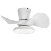 Quiet Ceiling Fan with LED Light 22 inch Large Air Volume Remote Control for ...
