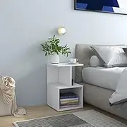 Bedroom Table Bedside Cabinet White 35x35x55 cm Engineered Wood