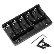 5 String Metal Fixed Bass Bridge L-Shaped Saddle Bridge Top Load Tailpiece Black