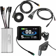 36-48V 1000W KT 30A Electric Bicycle 12 PIN Brushless Motor Controller Sine Wave with Light Wire, Waterproof LCD8HUP Controller Display Panel TT009 Thumb Throttle 1T5 Cable KT-V12 PAS Modification Kit