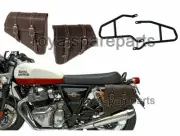 For Royal Enfield Interceptor 650 Brown Pannier Bags with Pannier Mounting Rails