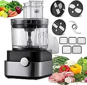5 in 1 Commercial Vegetable Chopper, Electric Vegetable and Fruit Chopper, Slicer, Shredder, Ring Cutter, Multi-Function Meat Grinder Blender, for Homes Restaurants Canteens