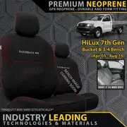 Toyota HiLux 7th Gen - Bucket + 3/4 Bench Seats - GP6 Premium Neoprene 2x Front Seat Covers (Made to Order)
