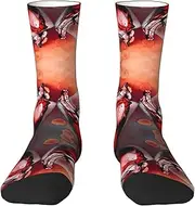 [EdWal] Soft Red Wine Glass Cheers print Moisture Wicking Socks Sports Socks for Men and Women Warm thermal Boot Hiking Socks