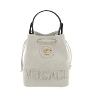 Versace Medusa-Plaque Drawstring Bucket Bag One size light brown