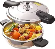 [Generic] Pressure Cooker Small,Pressure Canner Cookware 2 Liter | Stainless Steel Home Cookware for Soup Vegetables Beans Curry