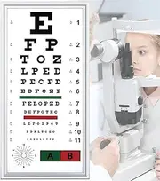 Eye Vision Chart, LED Eye Chart Light Box, 2.5/5m Measuring Distance, Standard Logarithmic Eye Chart for Optical Shop, Clinics,Letter