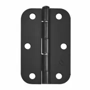 Pinnacle 90mm Matte Black Loose Pin Radius Butt Hinge - 2 Pack