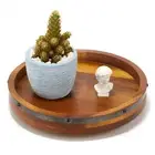 12 Inch Acacia Wood Lazy Susan Turntable for Table, Kitchen Turntable Organiz...