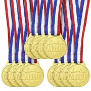 Juvale 12 Pack Gold Winning Participation Medal Awards for Contests with Neck...