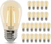 BESLAM S14 2W LED Filament Bulbs, 2200K Warm White Plastic Edison Bulb Equivalent to 40W, 130LM E27 Base for Waterproof Outdoor String Lights Bulb Replacement, 25 Pack