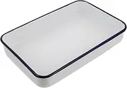 ABOOFAN Vintage Enamel Baking Pan Nonstick Rectangular Tray for Baking Cakes Cookies Pies Timeless Design for Toaster Oven Practical Kitchen Essential