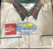 Vintage Coca-Cola Coke Uniform Shirt By Riverside Long Sleeve Large 16.5 NOS