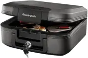 Charcoal Gray Fireproof and Waterproof Safe Box with Key Lock, Portable Chest fo