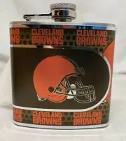 NFL Cleveland Browns Stainless Steel Hip Flask Silver 6 oz.