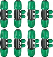 10 Pcs 1/2 to 1/4 inch Garden Hose Tubing Irrigation Fittings,4-Way Anti-Leak 1/2'' to 1/4'' Locked Barbed Drip Irrigation Tee Connectors (1/2"IDx0.6-0.63"OD) 1/2'' to 1/4'' Irrigation Tubing Fitting
