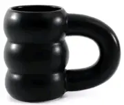 Cloud Mug Microwave Safe Ceramic Chubby Pillow Mug With Handle 11oz Black