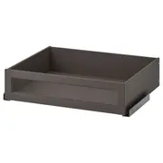 KOMPLEMENT drawer with framed glass front, dark grey, 75x58 cm