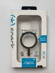 Speck Presidio Clear Case for MagSafe for iPhone 14 Pro Silver New