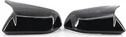 Replacement Covers Car Styling For Mus&tang 2015-2022 Rearview Mirror Cover Cap Carbon Fiber Look (Color : Gloss Black)