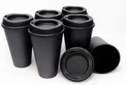 Rolling Sands USA Made 16 oz Reusable Coffee Cups with Lids 6 Pk, To Go Travel C