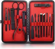 Stainless Steel Nail Clippers Set Travel Portable Fashion Box Professional Manicure Set (15-Piece Set) Pedicure Kit