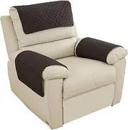 Armrest Slipcovers Sofa Armrest Covers,1~3 Seater Sofa Headrest Slipcovers with Pocket Nonslip Armchair Cover Quilted Water Proof Furniture Protector for Recliner Leather Sofa Couch (Color : Black,