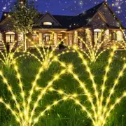 Paquete de 4 luces solares para jardín, 288 luces LED solares para exteriores