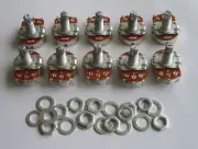 10pcs B500K Guitar Linear Pots 24mm Base w/ Long Shaft Potentiometers