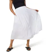 &me Women's Linen Blend Skirt - White