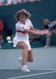 Steffi Graf of Germany in action during the Lipton International - Old Photo 1