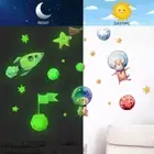 Astronaut Wall Decals Glow in The Dark Switch Sticker Kids Room Decor