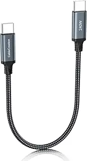CableCreation USB C to USB C, 240W USBC to USBC 1FT, Braided C to C Cable Fast Charging Cord Type C for iPhone 15, MacBook Pro, iPad Pro/Air, Galaxy S24/S24 Ultra/S23/S22, Compatible with 100W/60W