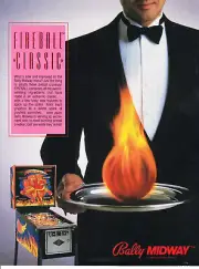 BALLY Fireball Classic pinball flyer brochure pamphlet BRAND NEW. Year 1984.