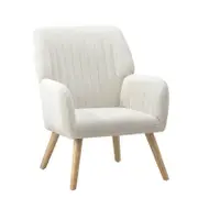 Oikiture Armchair Lounge Sofa Chair Sherpa White