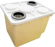 Qianly Hydroponic Grow Barrel Deep Water Culture Sturdy Lightweight Hydroponics Planter Plant Bucket for Vegetable Plants Flowers, Yellow
