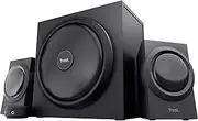 Trust Yuri 2.1 PC Speaker with Subwoofer, 120 W Peak Power, Wooden Subwoofer with a Strong 5.25 Inch Bass Driver, Volume Control with Headphone and Line-in Connection, Black