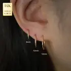 14K REAL Solid Gold Hoop earring Ring Hammered Seamless Hoop Tragu Piercing 18G