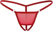 [WANFJ] Sexy Costumes Men Gay Lingerie Crotchless Hole Sissy Panties Thong Thongs Bikini Briefs Underwear-Red_One_Size