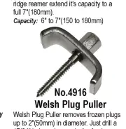 Welsh Plug Puller T&E Tools 4916