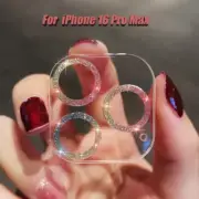 For iPhone 16 15 14 13 12 Pro Max Mini Glitter Full Cover Camera Lens Protector