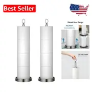 Compact Brushed Nickel Toilet Paper Holder with Reserve for 8 Rolls - 2-Pack