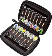 Spinner Baits Kits,Fishing Tackle Bag - Sequins Freshwater & Saltwater 16-Pack Tackle Boxes Rigs for Bass Walleye Trout